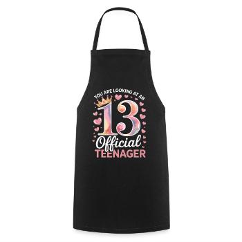 13th birthday teenager gift - Cooking Apron - black - Front - AI Model Male 185 dark (185cm)