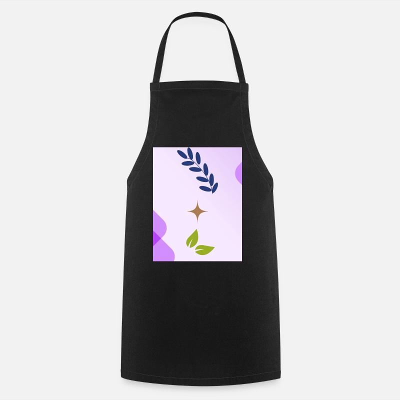 Minimalist Nature-inspired Leaf Design - Cooking Apron - black