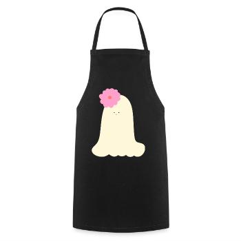 Playful Halloween Ghost - Cooking Apron - black - Front - AI Model Male 185 dark (185cm)