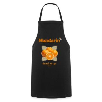Mandarinen | Snack To Go - Kochschürze - Schwarz - Vorne - AI Model Male 185 dark (185cm)