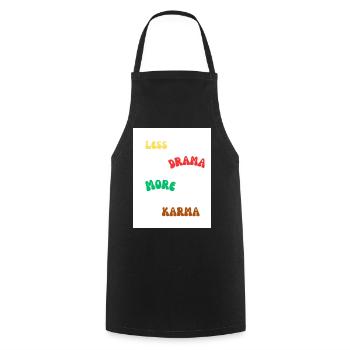 Citation positive sur la vie et le karma - Tablier de cuisine - noir - Devant - AI Model Male 185 dark (185cm)