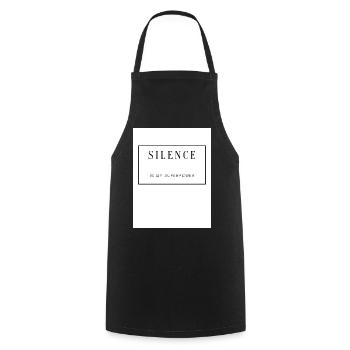 Silence, Strength and Serenity on Textile - Cooking Apron - black - Front - AI Model Male 185 dark (185cm)