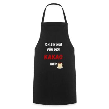 Je ne suis là que pour le cacao. Marché de Noël - Tablier de cuisine - noir - Devant - AI Model Male 185 dark (185cm)