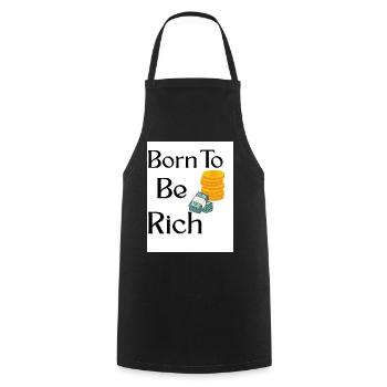 Birth to Wealth Designer Tea - Cooking Apron - black - Front - AI Model Male 185 dark (185cm)