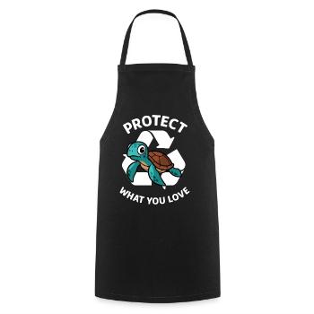 Protect what you love – turtle protection - Cooking Apron - black - Front - AI Model Male 185 dark (185cm)