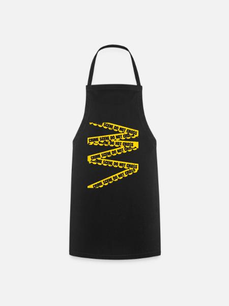 Crime Scene Absperrband T-Shirt - Kochschürze - Schwarz
