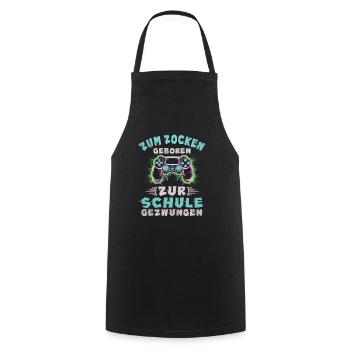 Gaming Controller Born For Gaming Video Game - Cooking Apron - black - Front - AI Model Male 185 dark (185cm)