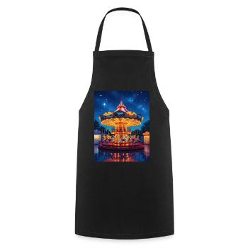 Carrousel nocturne sous la lueur des lumières - Tablier de cuisine - noir - Devant - AI Model Male 185 dark (185cm)