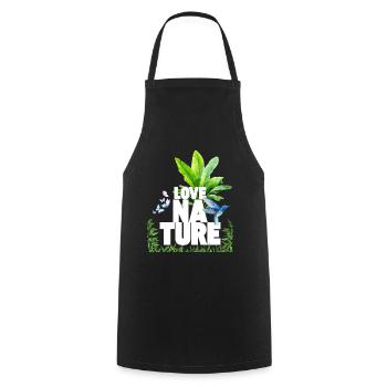 Love Nature  - Cooking Apron - black - Front - AI Model Male 185 dark (185cm)