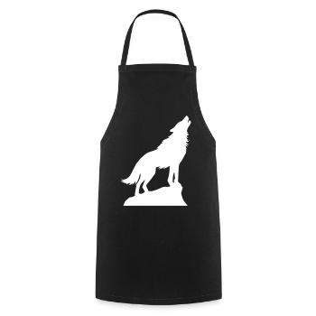 Wolf Animal Icon - Cooking Apron - black - Front - AI Model Male 185 dark (185cm)