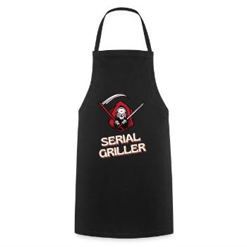 Serial Griller - Cooking Apron - black - Front - AI Model Male 185 dark (185cm)