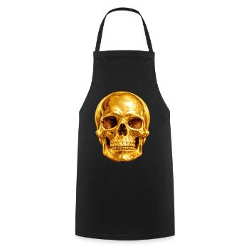 Golden Skull Luxury Gothic - Cooking Apron - black - Front - AI Model Male 185 dark (185cm)