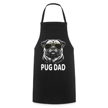 Mops Dad - Kochschürze - Schwarz - Vorne - AI Model Male 185 dark (185cm)