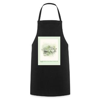 Voiture vintage avec cadre fleuri - Tablier de cuisine - noir - Devant - AI Model Male 185 dark (185cm)