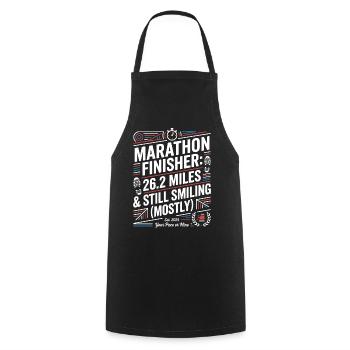 Marathon Finisher: Still Smiling - Cooking Apron - black - Front - AI Model Male 185 dark (185cm)