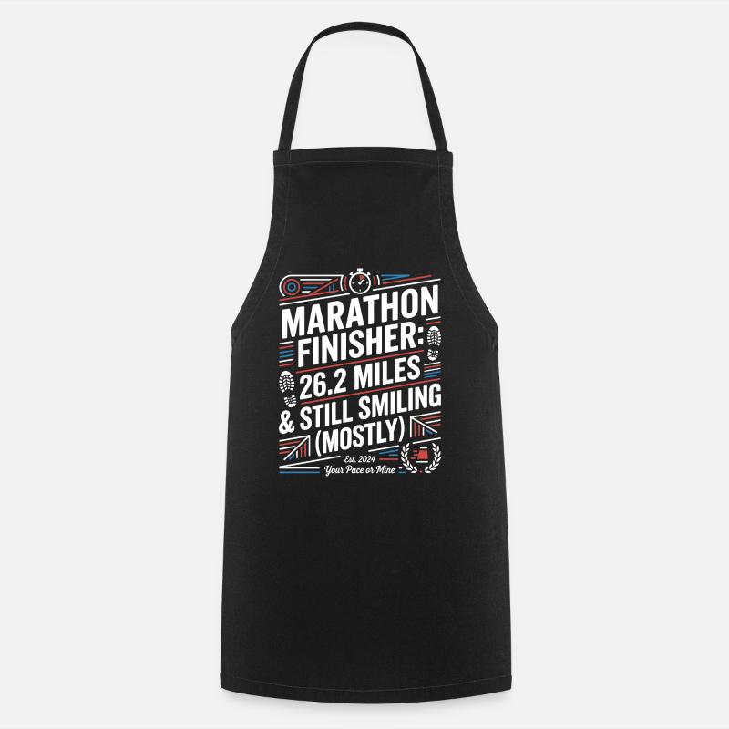Marathon Finisher: Still Smiling - Cooking Apron - black