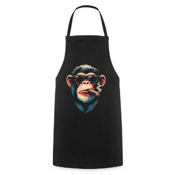 Sonnenbrillenrauchender Affe - Kochschürze - Schwarz - Vorne - AI Model Male 185 dark (185cm)