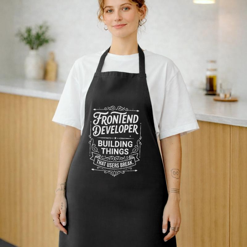 Frontend developer builds things Cooking Apron