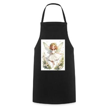 Petit elfe délicat parmi des fleurs blanches - Tablier de cuisine - noir - Devant - AI Model Male 185 dark (185cm)
