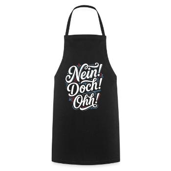 Nein Doch Ohh Typo-Statement - Kochschürze - Schwarz - Vorne - AI Model Male 185 dark (185cm)