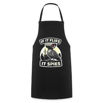 Raven avec un design d’espionnage caméra - Tablier de cuisine - noir - Devant - AI Model Male 185 dark (185cm)