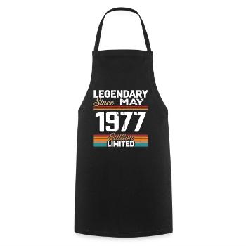 May 1977 Vintage May 1977 Retro May 1977 - Cooking Apron - black - Front - AI Model Male 185 dark (185cm)