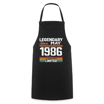 1986 Vintage 1986 Retro 1986 Birthday May 1986 - Cooking Apron - black - Front - AI Model Male 185 dark (185cm)