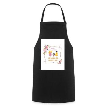 Mother's Love Floral Frame - Cooking Apron - black - Front - AI Model Male 185 dark (185cm)