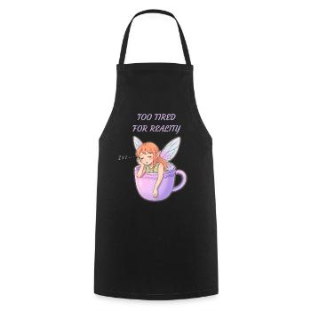 Tired Fairy Sleeping In The Mug - Tablier de cuisine - noir - Devant - AI Model Male 185 dark (185cm)