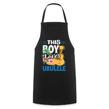 Funny Ukulele Designs and Sayings - Cooking Apron - black - Front - AI Model Male 185 dark (185cm)