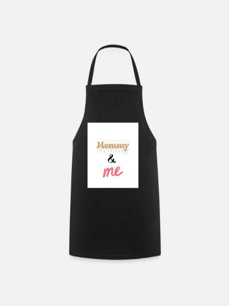 Mommy & Me Lettering Duo Design - Cooking Apron - black