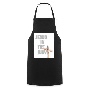Jesus Is The Way Cross Graphic - Cooking Apron - black - Front - AI Model Male 185 dark (185cm)