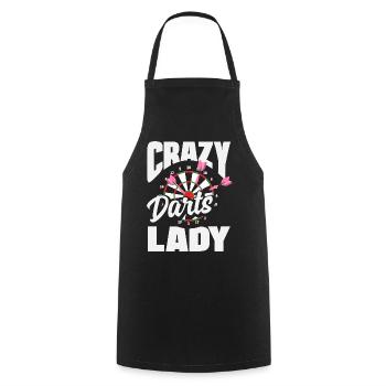 Funny Darts Sayings Darts Gifts - Cooking Apron - black - Front - AI Model Male 185 dark (185cm)