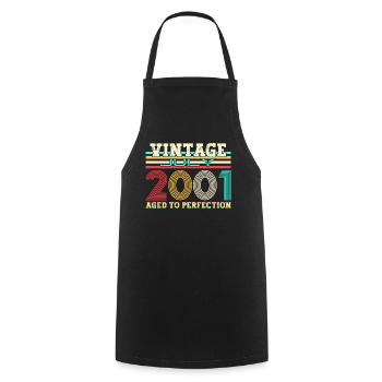 Vintage July 2001 21st birthday Men 21 years - Cooking Apron - black - Front - AI Model Male 185 dark (185cm)