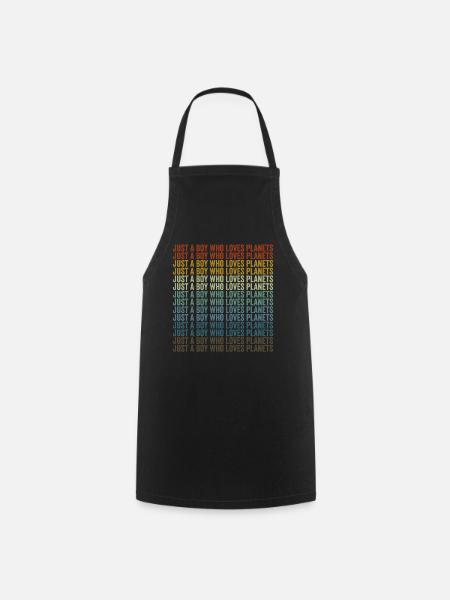 Just a boy who loves the planets solar system - Cooking Apron - black