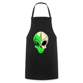 Cryptidcore Aesthetic Skull Alien Cryptid - Kochschürze - Schwarz - Vorne - AI Model Male 185 dark (185cm)