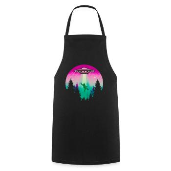 Cryptidcore Aesthetic Sasquatch Bigfoot UFO - Kochschürze - Schwarz - Vorne - AI Model Male 185 dark (185cm)