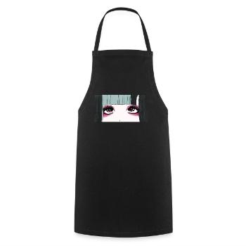 Angura Kei Dark Japanese Esthétique Anime Girl Eyes - Tablier de cuisine - noir - Devant - AI Model Male 185 dark (185cm)