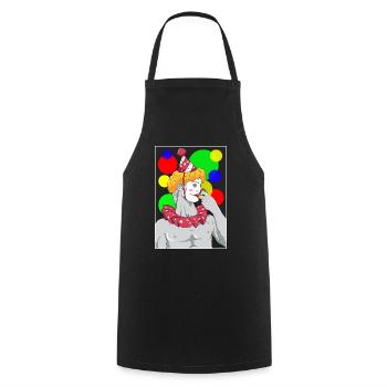 Clowncore Aesthetic David Statue Party Clown - Cooking Apron - black - Front - AI Model Male 185 dark (185cm)