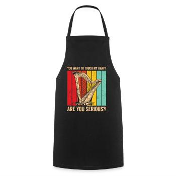 Harpist Harpist Retro - Cooking Apron - black - Front - AI Model Male 185 dark (185cm)