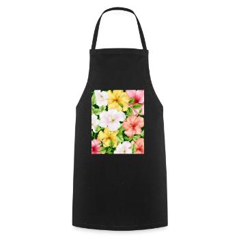 Coconut Girl Aesthetic Hibiscus Pattern - Kochschürze - Schwarz - Vorne - AI Model Male 185 dark (185cm)