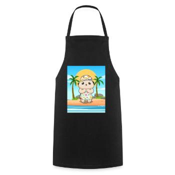 Coconut Girl Aesthetic Kawaii Bear Summer Beach - Cooking Apron - black - Front - AI Model Male 185 dark (185cm)