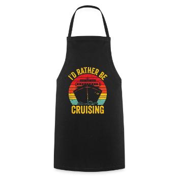 Funny Cruise Cruiser Cruise Ship Retro - Cooking Apron - black - Front - AI Model Male 185 dark (185cm)