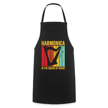 Harfenspieler Harfenist Retro - Kochschürze - Schwarz - Vorne - AI Model Male 185 dark (185cm)