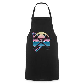 Funny Carpenter Retro Carpentry - Cooking Apron - black - Front - AI Model Male 185 dark (185cm)