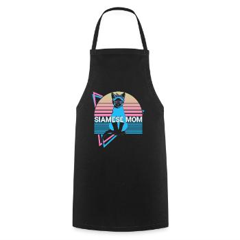 Drôle de chat siamois Rétro - Tablier de cuisine - noir - Devant - AI Model Male 185 dark (185cm)