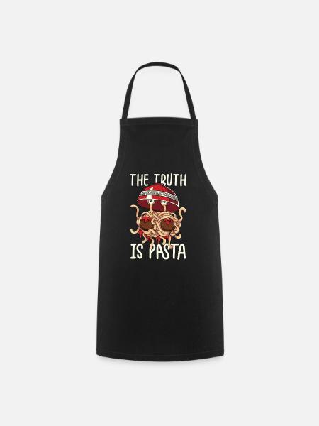 Fliegendes Spaghettimonster FSM Pastafarian - Kochschürze - Schwarz