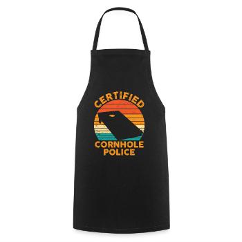 Lustiges Cornhole Corn Hole Retro - Kochschürze - Schwarz - Vorne - AI Model Male 185 dark (185cm)