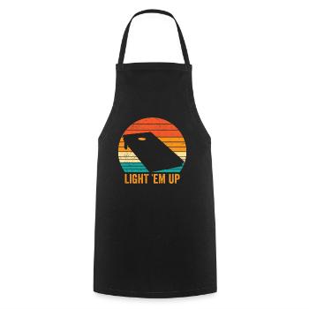 Drôle de trou de maïs Cornhole Retro - Tablier de cuisine - noir - Devant - AI Model Male 185 dark (185cm)