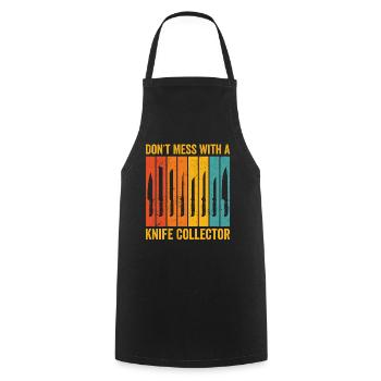 Fun knife collecting - Cooking Apron - black - Front - AI Model Male 185 dark (185cm)